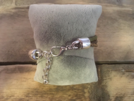 Armband  legergroen donker taupe