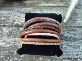 Wikkelarmband cognac bruin beige