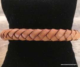 Armband rondgevlochten cognac