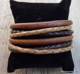 Wikkelarmband  cognac bruin naturel