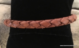 Armband rondgevlochten cognac