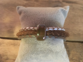 Armband  bruin grijs-groen ecru