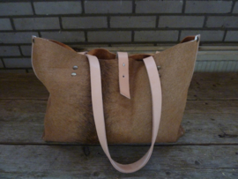 Tas koehuid bruin-beige