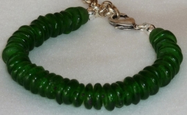 Armband glaskralen schijfjes groen