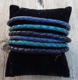 Wikkelarmband 3 -tinten blauw