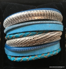 Wikkelarmband turquoise zeeblauw