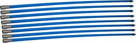 Professionele blauwe veegset 9,60m met nylonborstel(Ø80, 100, 120, 125, 130, 150, 180, 200, 250 mm)