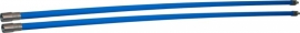Professionele blauwe veegset 2,40m met nylonborstel 150mm
