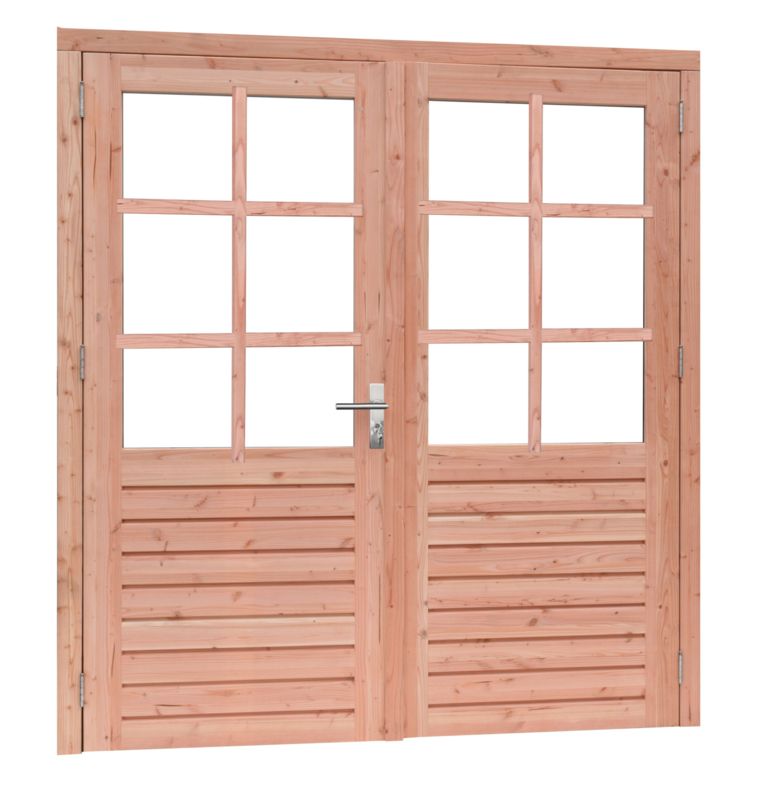 Douglas dubbele deur 6 ruits met dubbel glas onbehandeld ...