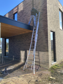 DAS / Solide Eco Pro 3 delige ladder 3 x 8 treden Reform ladder Bouwladder Ongecoat