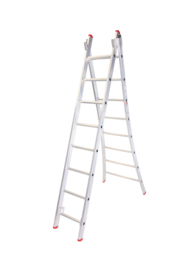 DAS / Solide Eco Pro 2 delige ladder 2 x 8 treden Reform ladder Bouwladder Ongecoat
