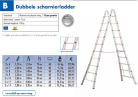 SOLIDE dubbele scharnierladder -  bokladder 2 x 9 sporten