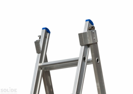 Solide 2-delige ladder 2 x 14 sporten open voet, vrijstaand