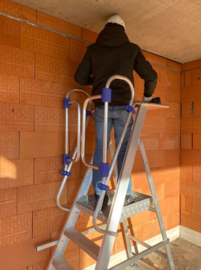 Solide verrijdbare magazijn/montagetrap 10 treden (PMP10)