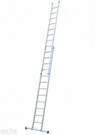 Solide 2-delige ladder 2 x 12 sporten met stabilisatiebalk,  vrijstaand