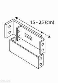 Wandbevestiging afstandhouder 15 tot 25 cm per paar.