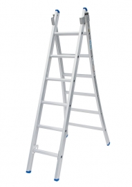 Solide 2-delige ladder 2 x 6 sporten open voet, vrijstaand