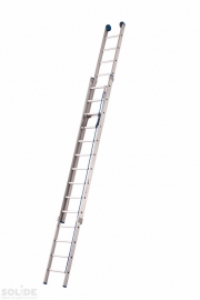 Solide 2-delige touwoptrekladder 2 x 22 sporten, met stabiliteitsbalk (E22B)