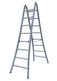 SOLIDE dubbele scharnierladder - bokladder 2 x 8 sporten