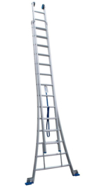 Solide 2-delige ladder 2 x 14 sporten met open voet, vrijstaand