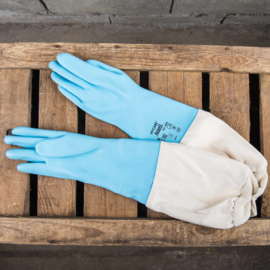 Latex handschoenen met katoenen mouw