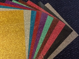 Flex Folie Glitter Pakket 10 kleuren (21 cm x 29 cm)