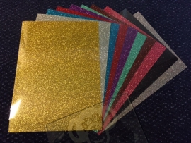 Flex Folie Glitter Pakket 10 kleuren (21 cm x 29 cm)