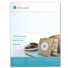 Silhouette Printable White Sticker Paper (8 sheets)