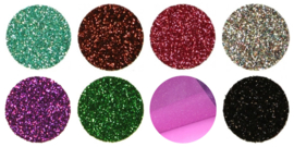 Textiel Folie Pakket Glitter Fluor/Pastel 25  x A4   21 x 29 cm