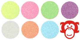 Textiel Folie Pakket Glitter Fluor/Pastel 7 x A4   21 x 29 cm