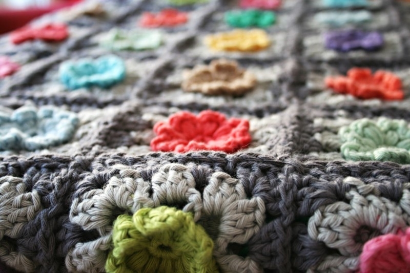 Onwijs Granny Square Bobble Flower Deken Haakbeschrijving - pdf tutorial HZ-39