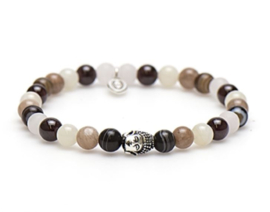 Karma XS armband Spiral Buddha Bead Natural Brown 87143EL