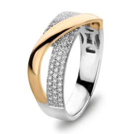 Bicolor damesring met diamant