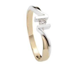 Gouden ring met diamant BU041-B