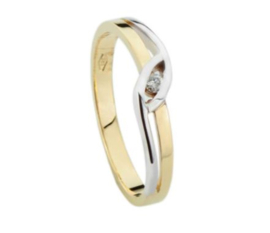 Gouden ring met diamant BU042-B