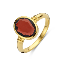 Gouden ring met granaat U420