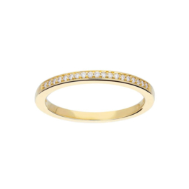 Gouden rij-ring met diamant