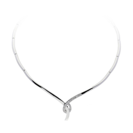 Zilveren choker met zirkonia