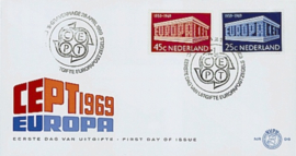 NEDERLAND 1969 FDC E96 OPEN KLEP ++ VOORBEELD SCAN