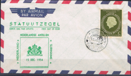 ANTILLEN 1954 FDC VL 10a OPEN