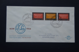 NEDERLAND 1966 FDC 78A GETYPT OPEN KLEP ++ VOORBEELD SCAN