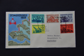 NEDERLAND 1959 FDC E38 GESLOTEN KLEP