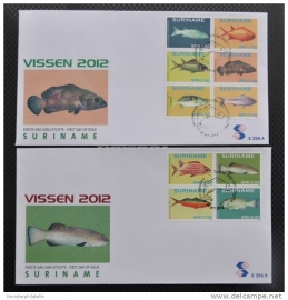 REP. SURINAME ZBL FDC E 356AB VISSEN FISHES POISSON