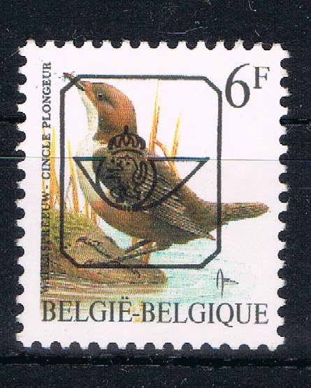 VOGELS Type " Buzin " Voorafgestempeld. Gom P6a (OBP)