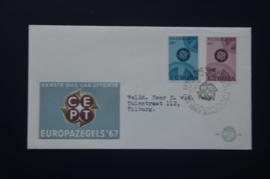 NEDERLAND 1967 FDC 84 GETYPT OPEN KLEP ++ VOORBEELD SCAN