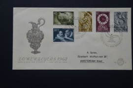 NEDERLAND 1962 FDC E51 GETYPT OPEN KLEP ++ VOORBEELD SCAN