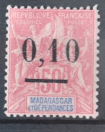P 252 ++ MADAGASCAR 1902 HINGED PLAK(REST)
