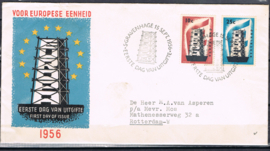 NEDERLAND 1956 FDC E27 OPEN KLEP