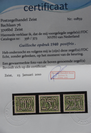 NEDERLAND 1940 NVPH 356-73 POSTFRIS ++ Q 274 AB + CERTIFICAAT