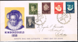 NEDERLAND 1956 FDC E28 GESLOTEN KLEP